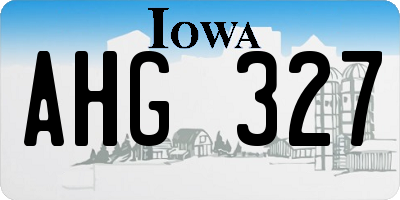 IA license plate AHG327