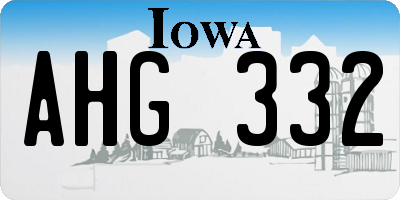 IA license plate AHG332