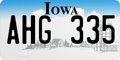 IA license plate AHG335