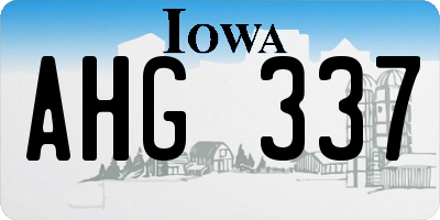 IA license plate AHG337