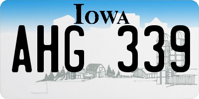 IA license plate AHG339