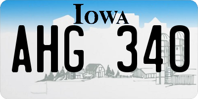 IA license plate AHG340
