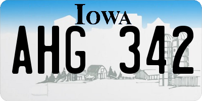 IA license plate AHG342