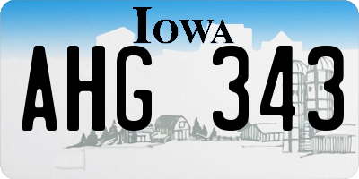IA license plate AHG343