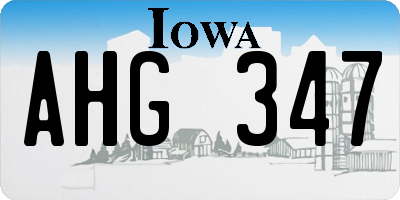 IA license plate AHG347