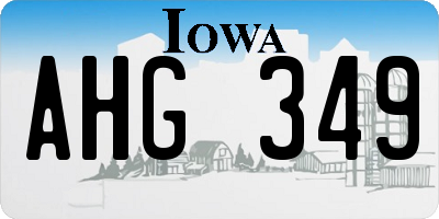 IA license plate AHG349