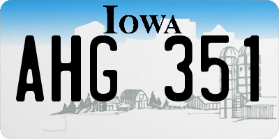 IA license plate AHG351