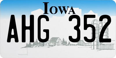 IA license plate AHG352