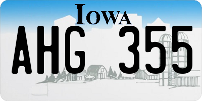IA license plate AHG355