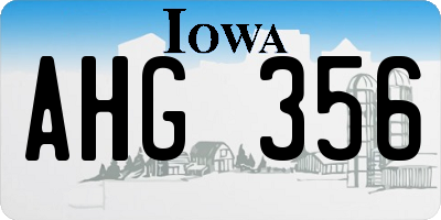 IA license plate AHG356