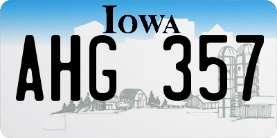 IA license plate AHG357