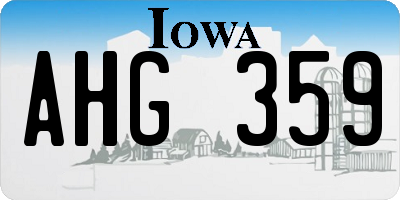 IA license plate AHG359