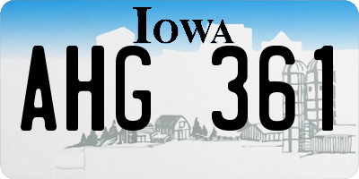 IA license plate AHG361