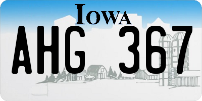 IA license plate AHG367