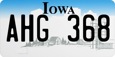 IA license plate AHG368