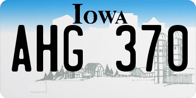 IA license plate AHG370