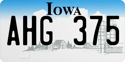 IA license plate AHG375