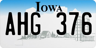 IA license plate AHG376