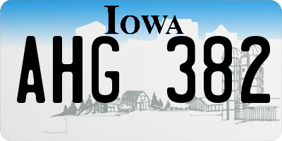 IA license plate AHG382