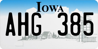 IA license plate AHG385