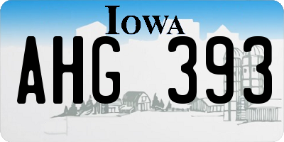 IA license plate AHG393