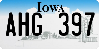 IA license plate AHG397