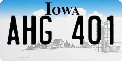IA license plate AHG401