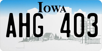 IA license plate AHG403