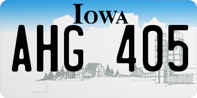 IA license plate AHG405