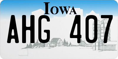 IA license plate AHG407
