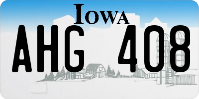 IA license plate AHG408
