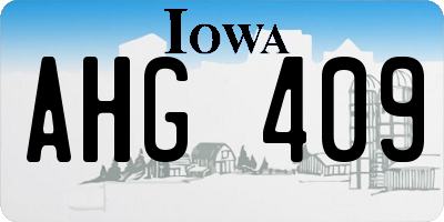 IA license plate AHG409