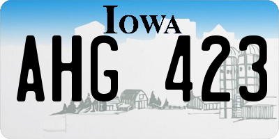 IA license plate AHG423