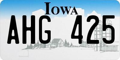 IA license plate AHG425