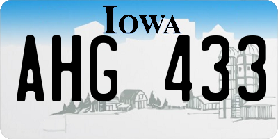 IA license plate AHG433