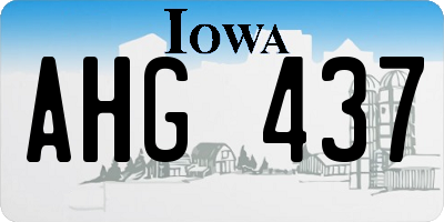 IA license plate AHG437