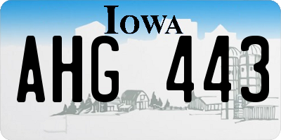IA license plate AHG443