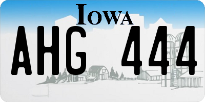 IA license plate AHG444