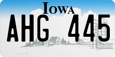 IA license plate AHG445