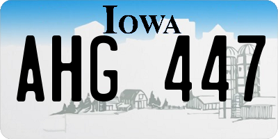 IA license plate AHG447