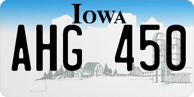 IA license plate AHG450