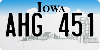 IA license plate AHG451