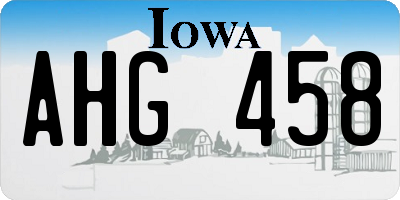 IA license plate AHG458