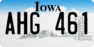 IA license plate AHG461