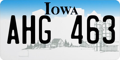 IA license plate AHG463