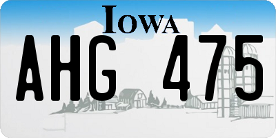 IA license plate AHG475