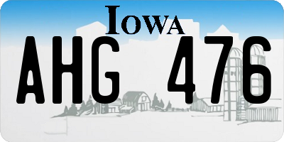 IA license plate AHG476