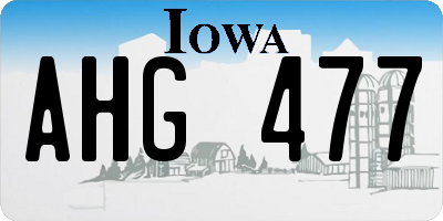 IA license plate AHG477