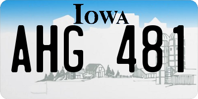 IA license plate AHG481