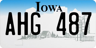 IA license plate AHG487